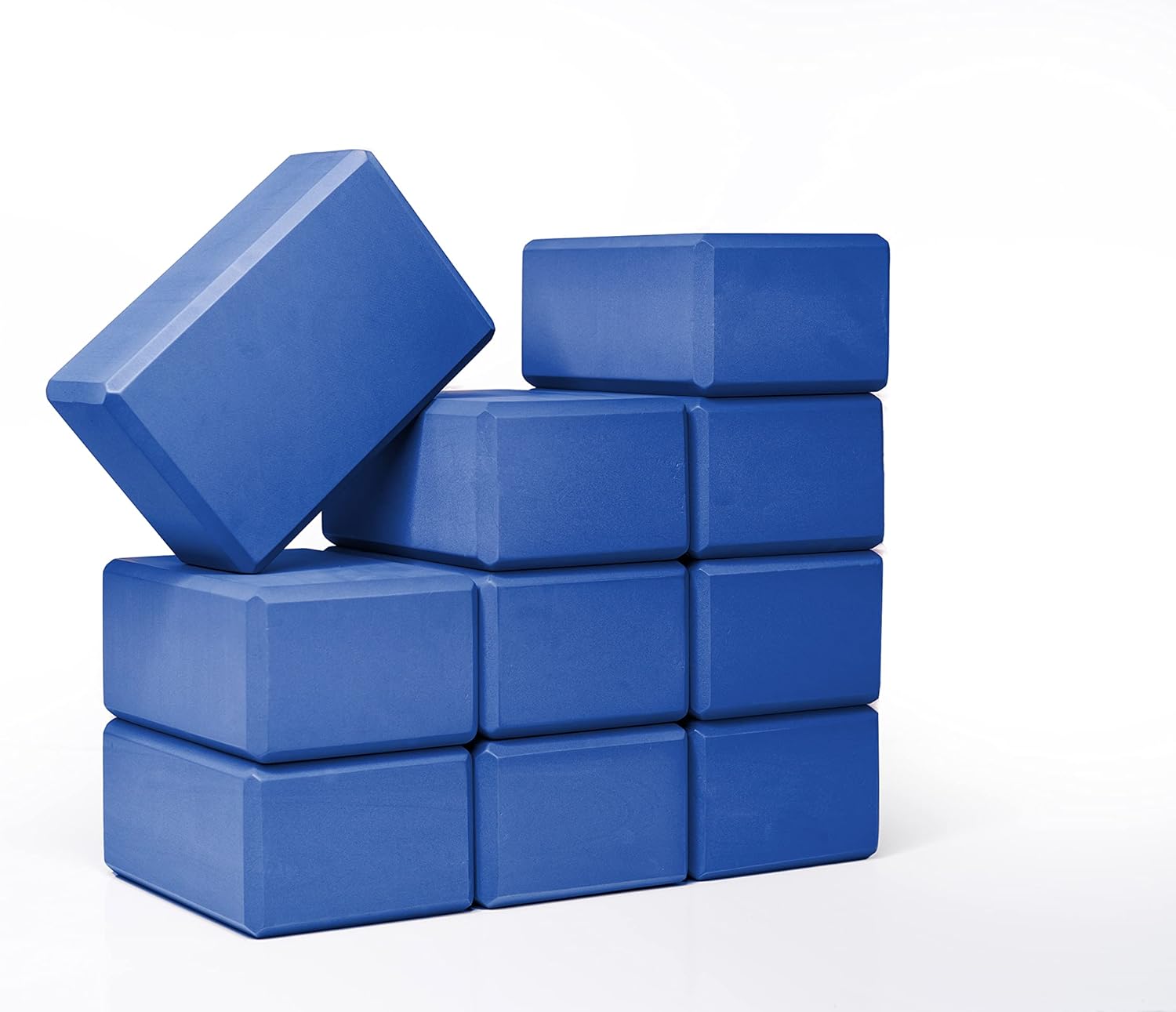 Firm & Supportive 10-Pack Yoga Blocks | Balance Foam for Yoga, Pilates, Stretching