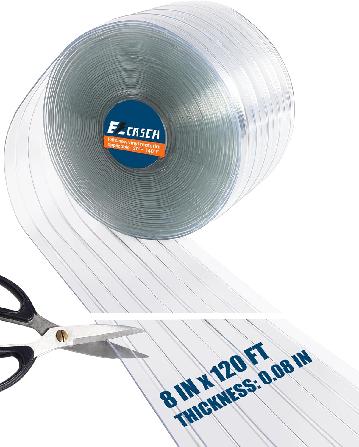 Vinyl Strip Curtain Roll for Freezer Doors and Pet Flaps