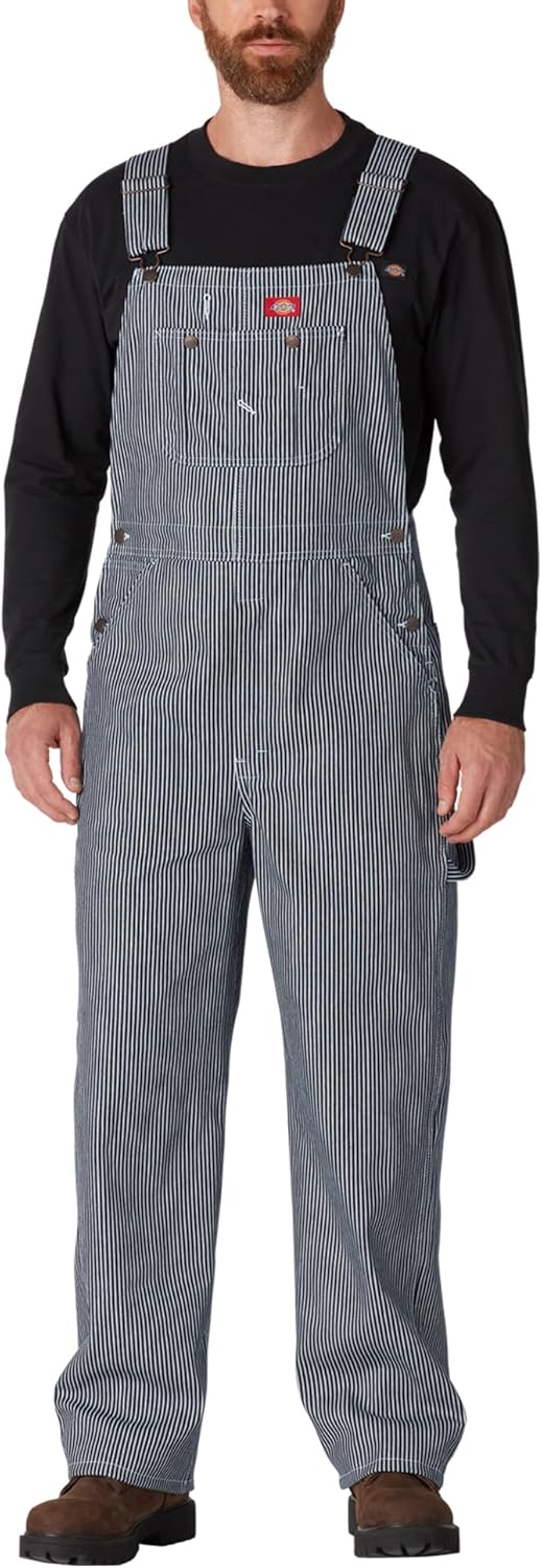 Dickies Men's Bib Overall with Large Pockets and Zipper Fly