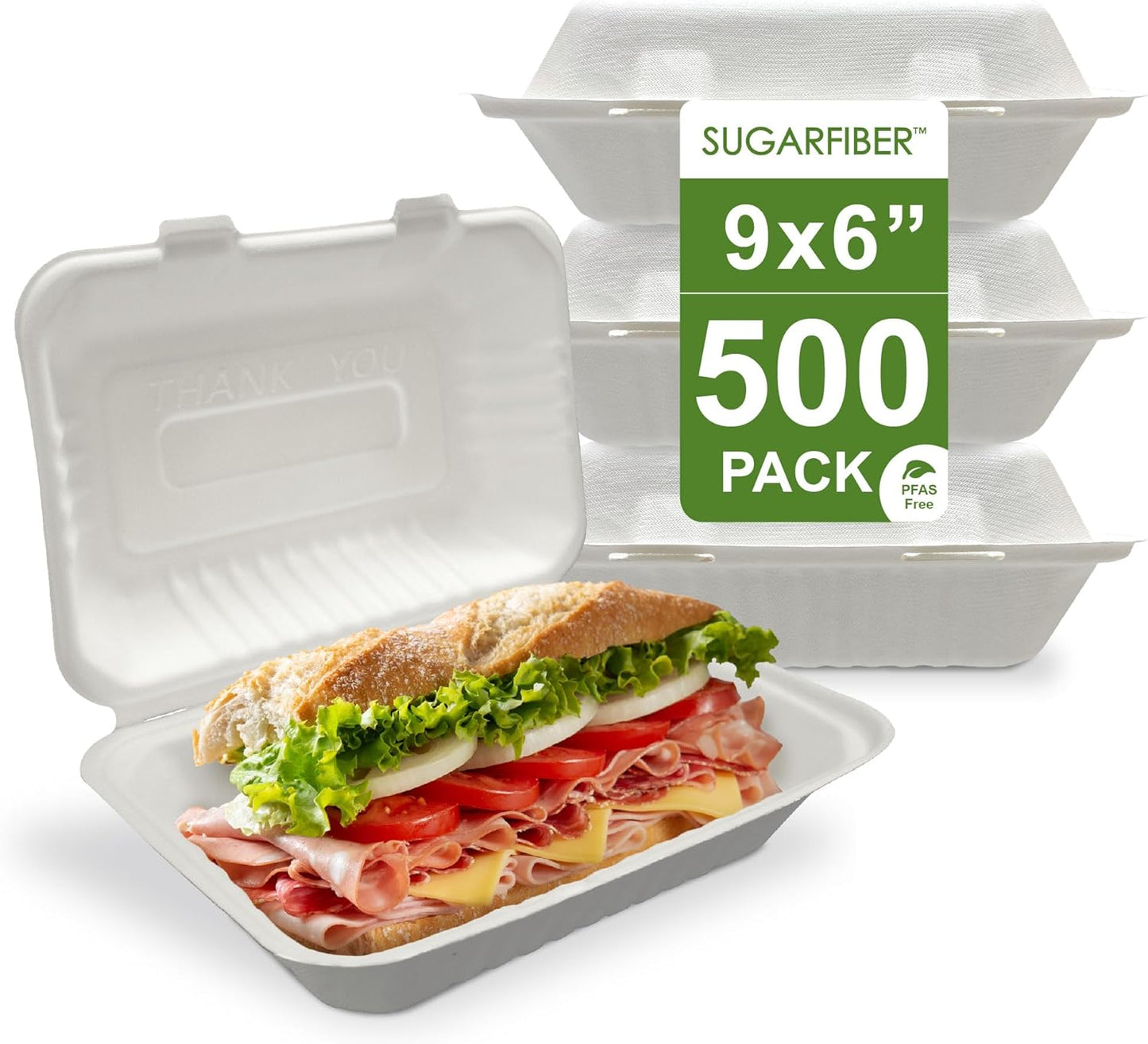 Harvest Pack Compostable Clamshell Food Containers for Takeout
