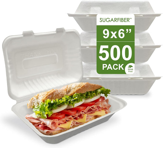 Harvest Pack Compostable Clamshell Food Containers for Takeout