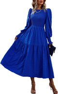 PRETTYGARDEN Women's Elegant Puff Sleeve Dress for Spring 2025