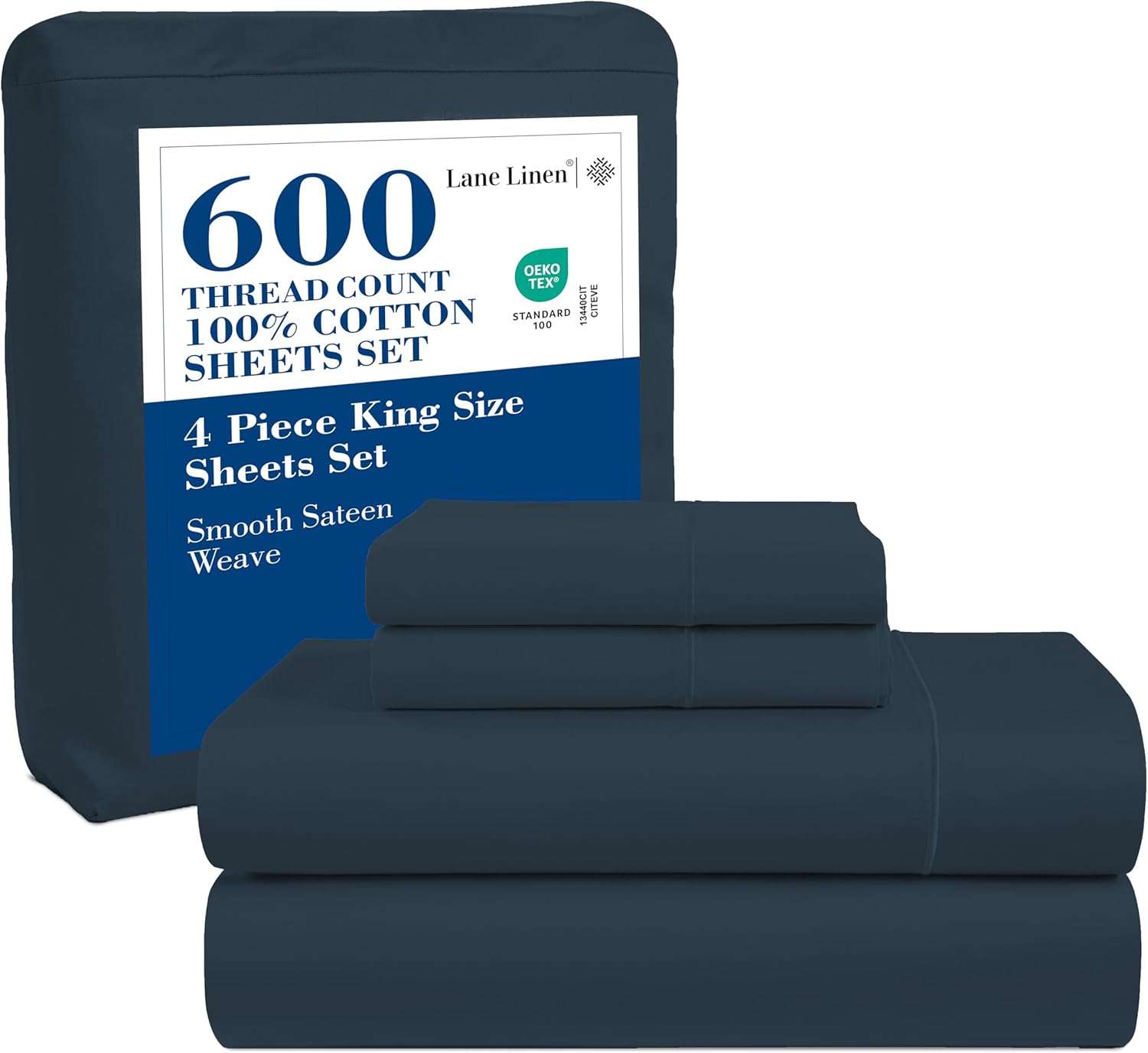 LANE LINEN 100% Cotton King Size Sheets for Luxurious Comfort