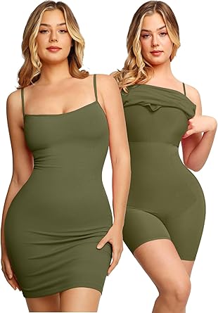 Popilush Shaper Dress 9 in 1 Built-in Shapewear Slip Mini Dress