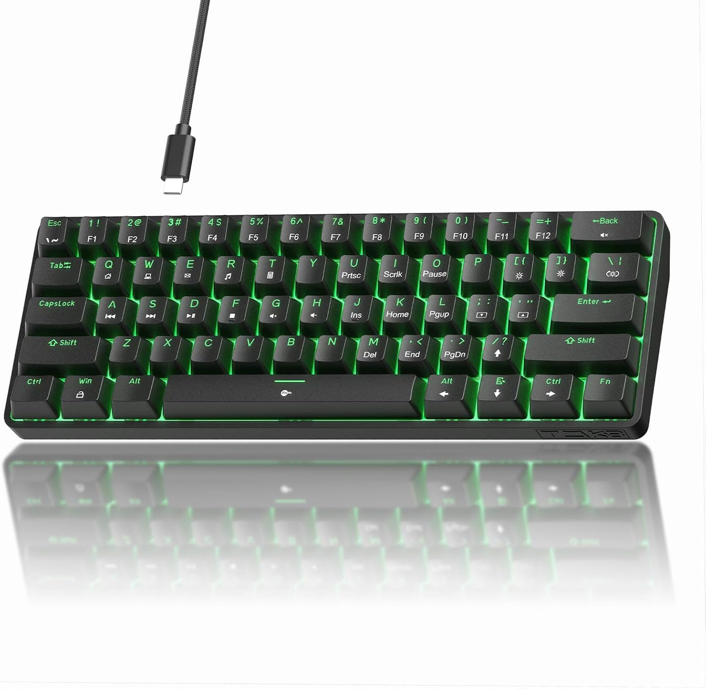 TMKB 60% Gaming Keyboard: Red Linear Switch, LED Backlight
