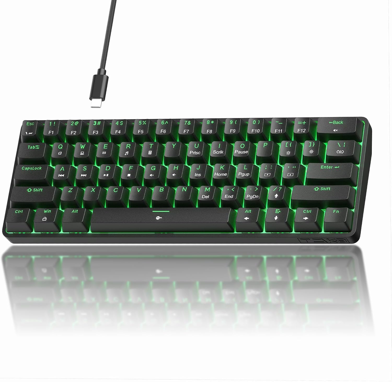 TMKB 60% Gaming Keyboard: Red Linear Switch, LED Backlight