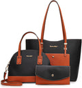 3PCS PU Leather Tote and Wallet Set for Women - Spacious Shoulder