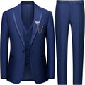 WEEN CHARM Men's 3-Piece Slim Fit Suit - Formal Wedding Tuxedo