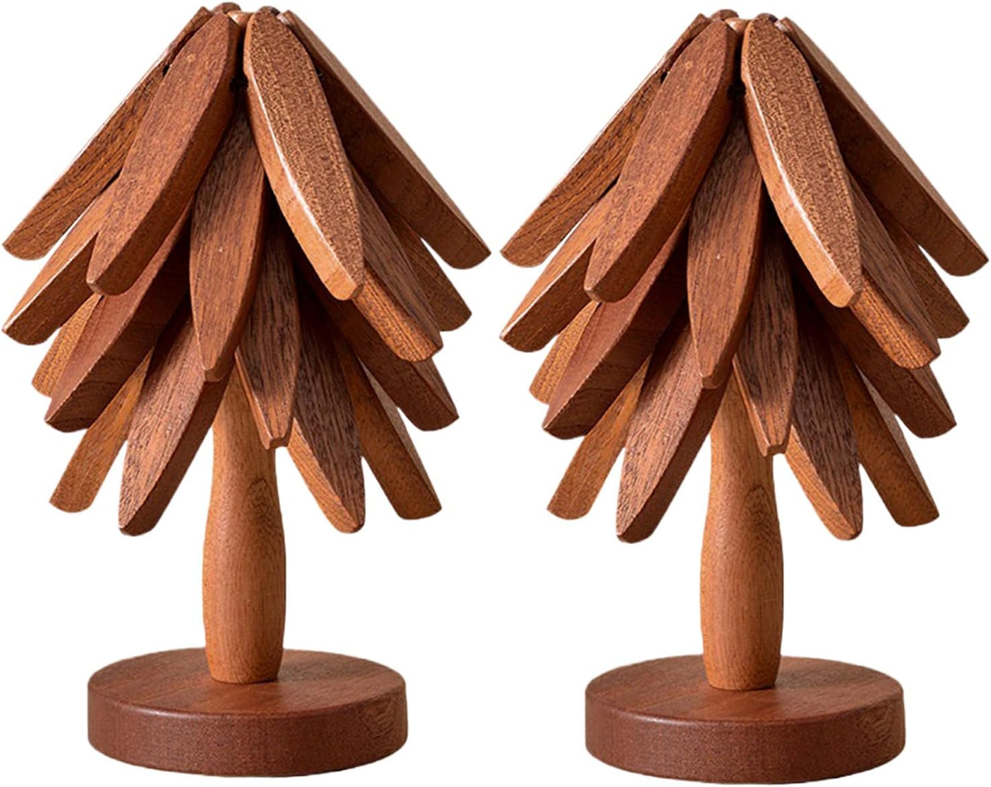 Natural Foldable Black Walnut Wooden Trivet Set by QIYLQE