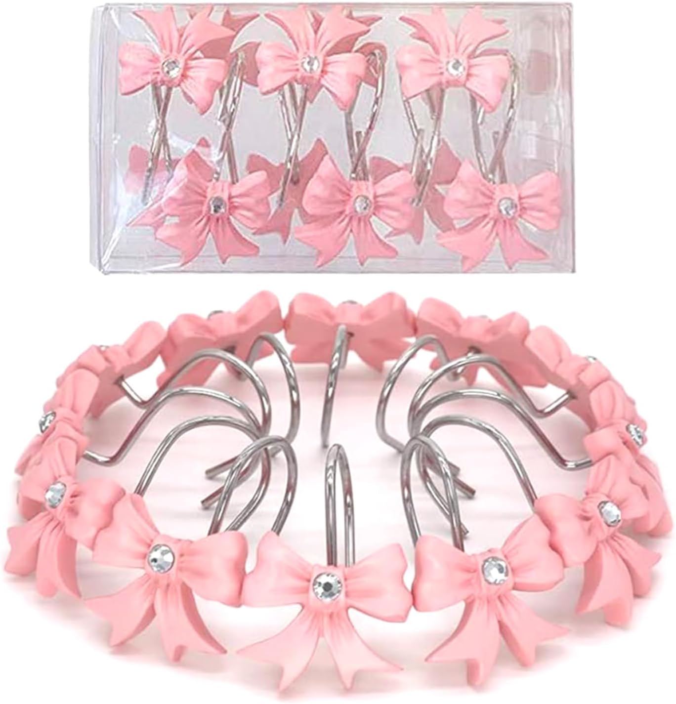Sparkling Pink Princess Shower Hooks Set