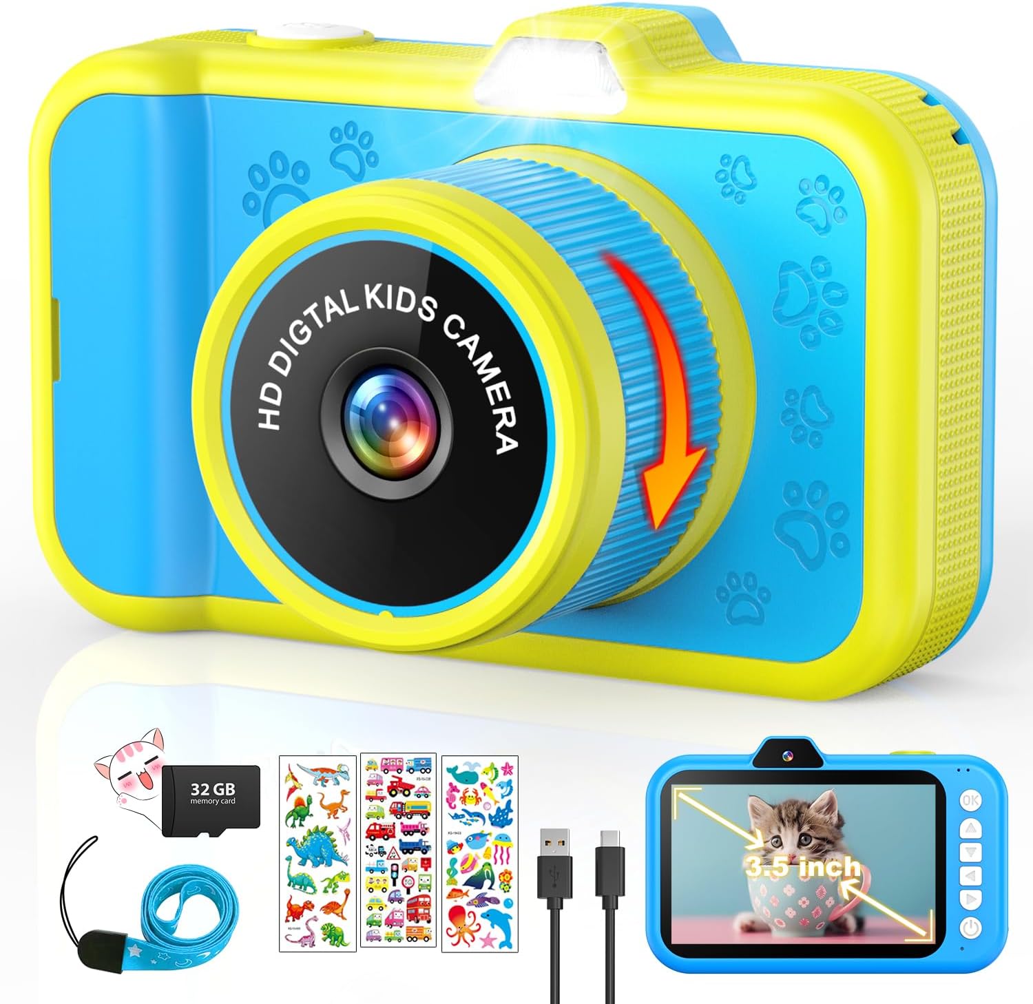Kids Camera with Rotating Zoom Lens for Creative Young Photographers