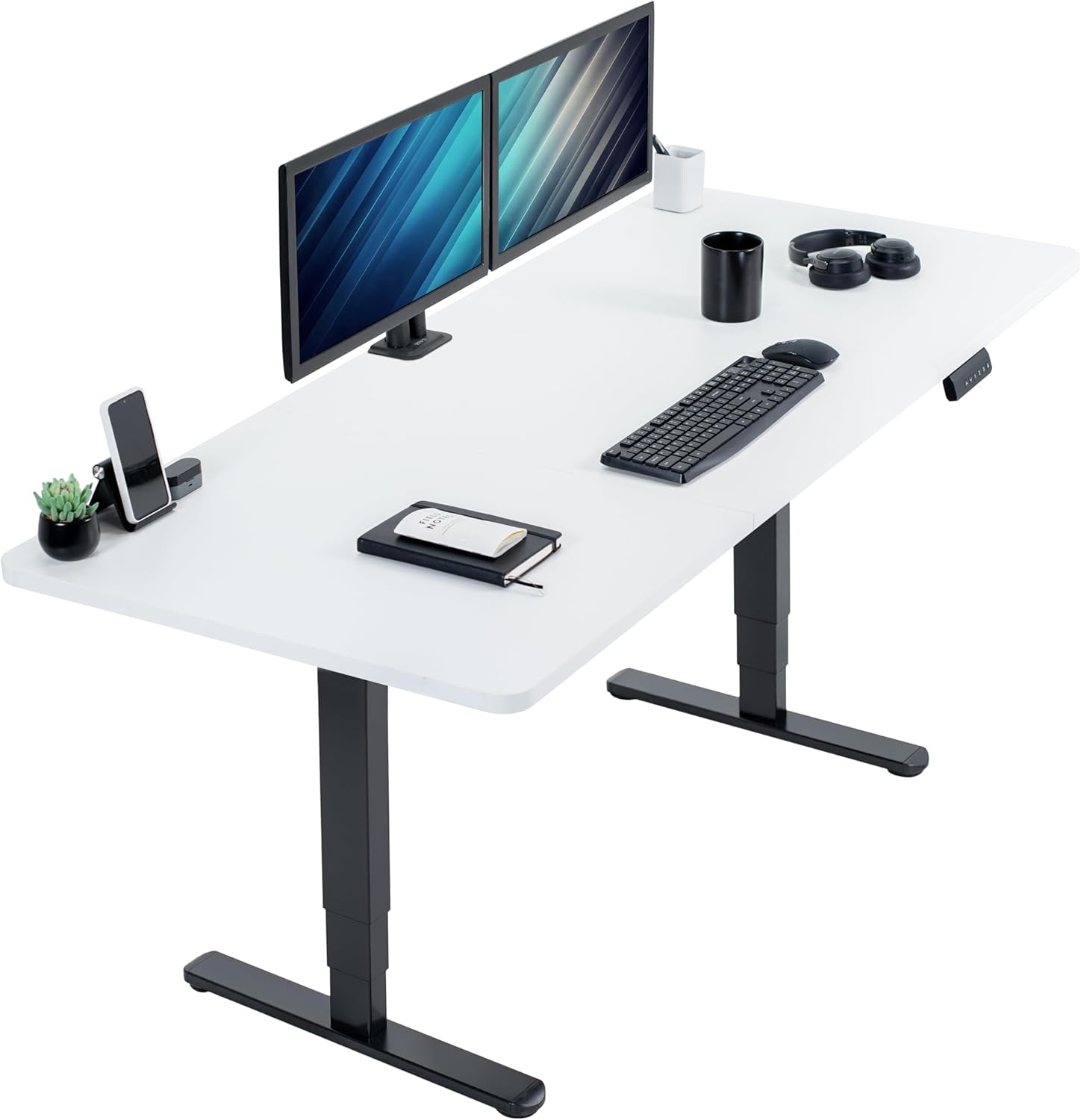 VIVO Electric Dual Motor Sit Stand Desk with Memory Height Adjustment