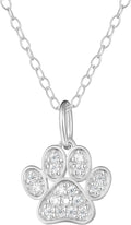 Diamond Paw Necklace in Sterling Silver - Delicate Everyday Charm