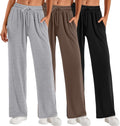 Women's Baggy Sweatpants 3-Pack - Wide Leg Cozy Lounge Pants