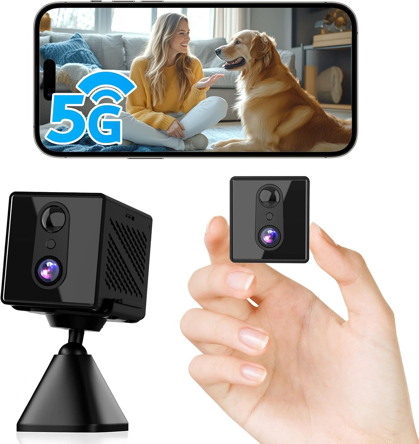 4K Wireless Spy Cam with 5GHz WiFi, 100-Day Battery