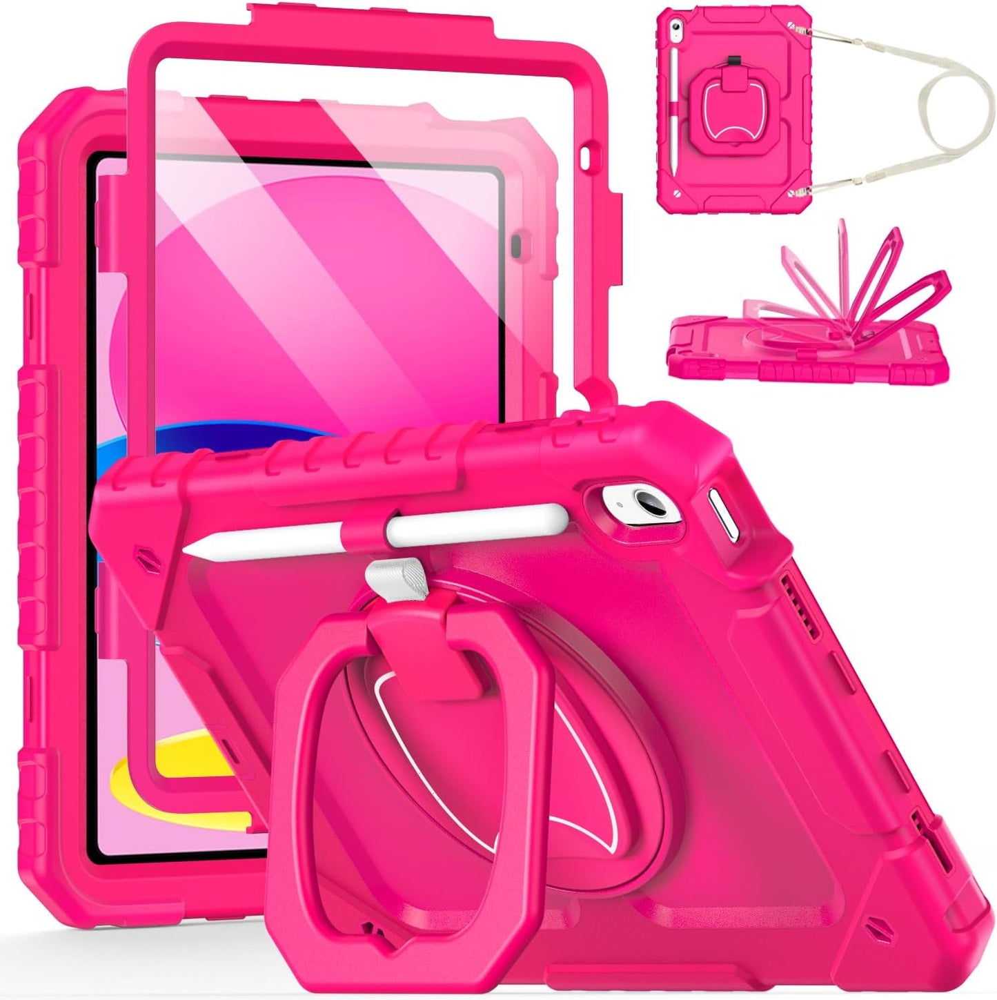 Cantis Case for iPad 11th/10th Gen with Screen Protector & Strap