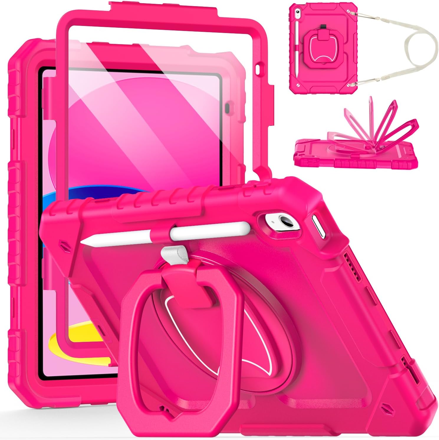 Cantis Case for iPad 11th/10th Gen with Screen Protector & Strap