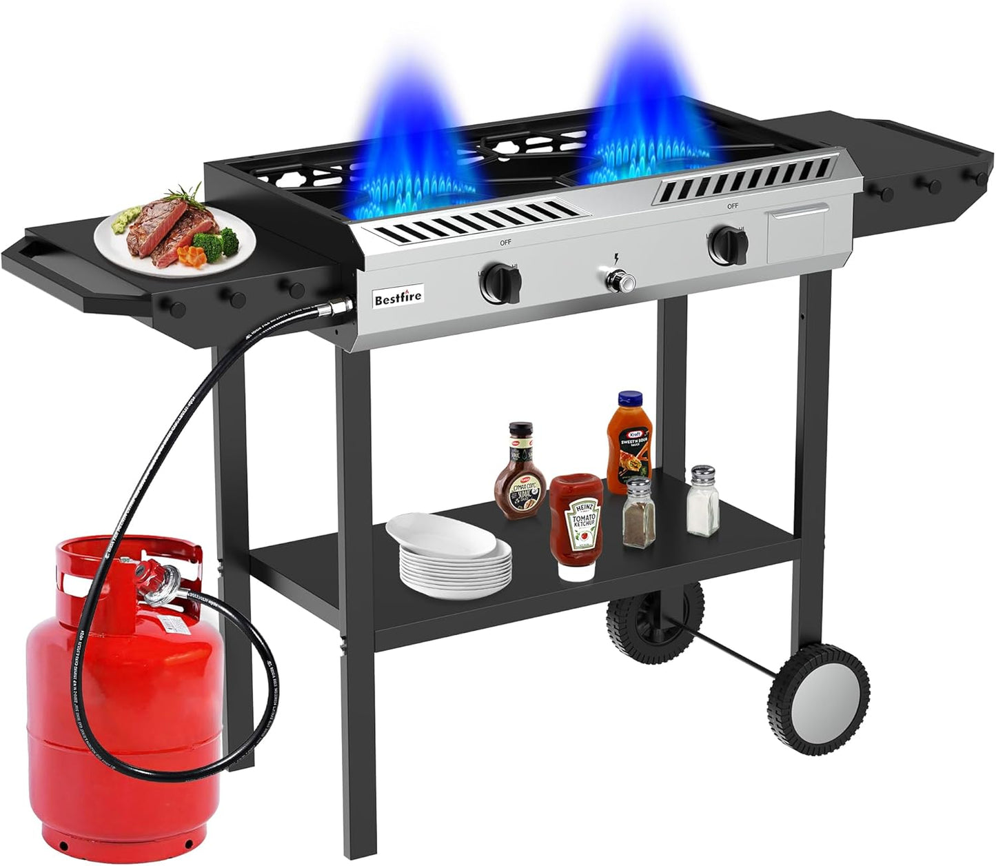 BESTFIRE 2 Burner Propane Gas Stove for Outdoor Cooking Fun