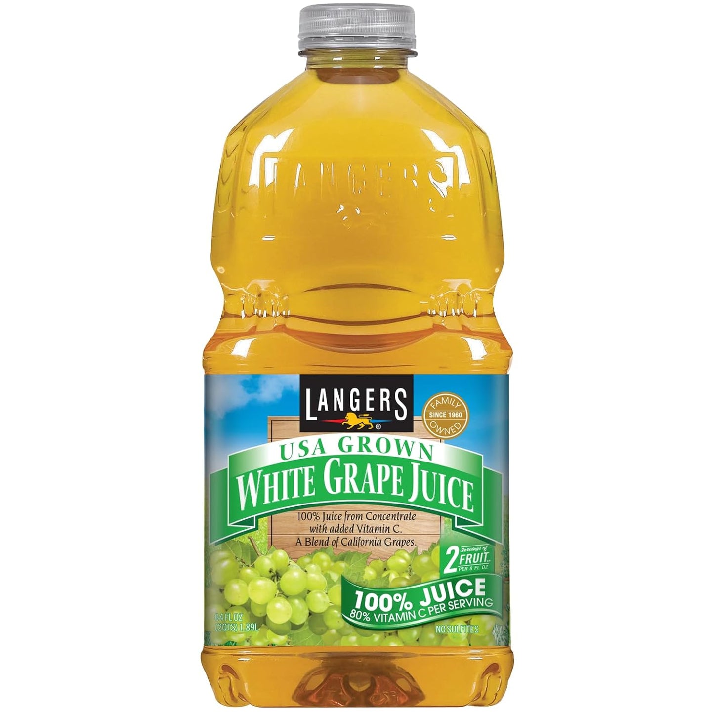 Langers Juice White Grape with Vitamin C 64 Fl Oz Pack of 8