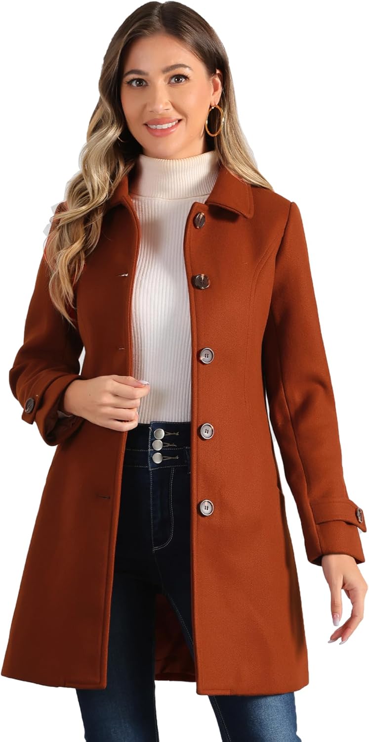 Allegra K Women's Winter Outerwear A-Line Pea Coat for Style