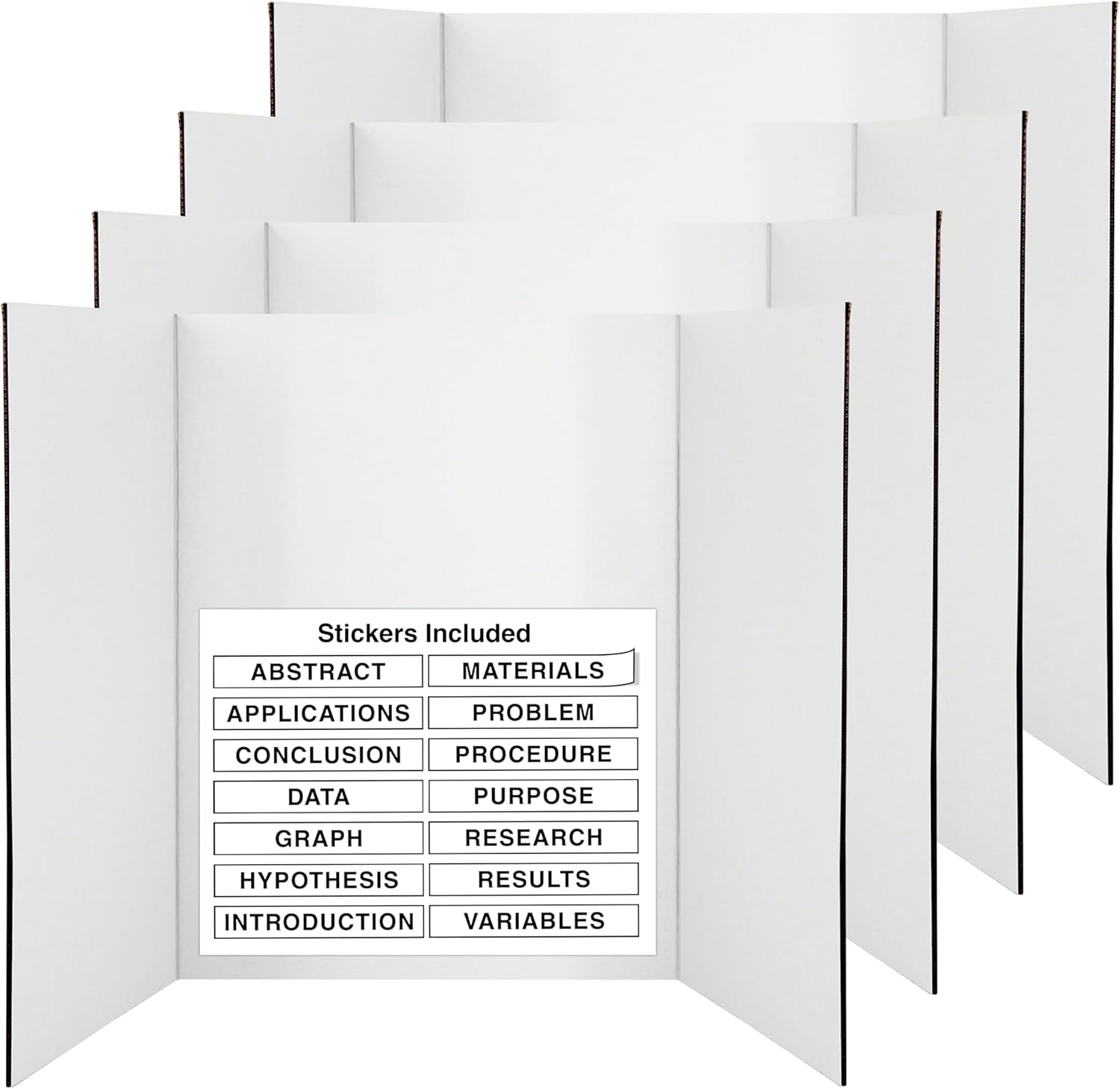 White Tri-Fold Presentation Board 28 in X 40 in for Business Use