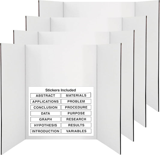 White Tri-Fold Presentation Board 28 in X 40 in for Business Use