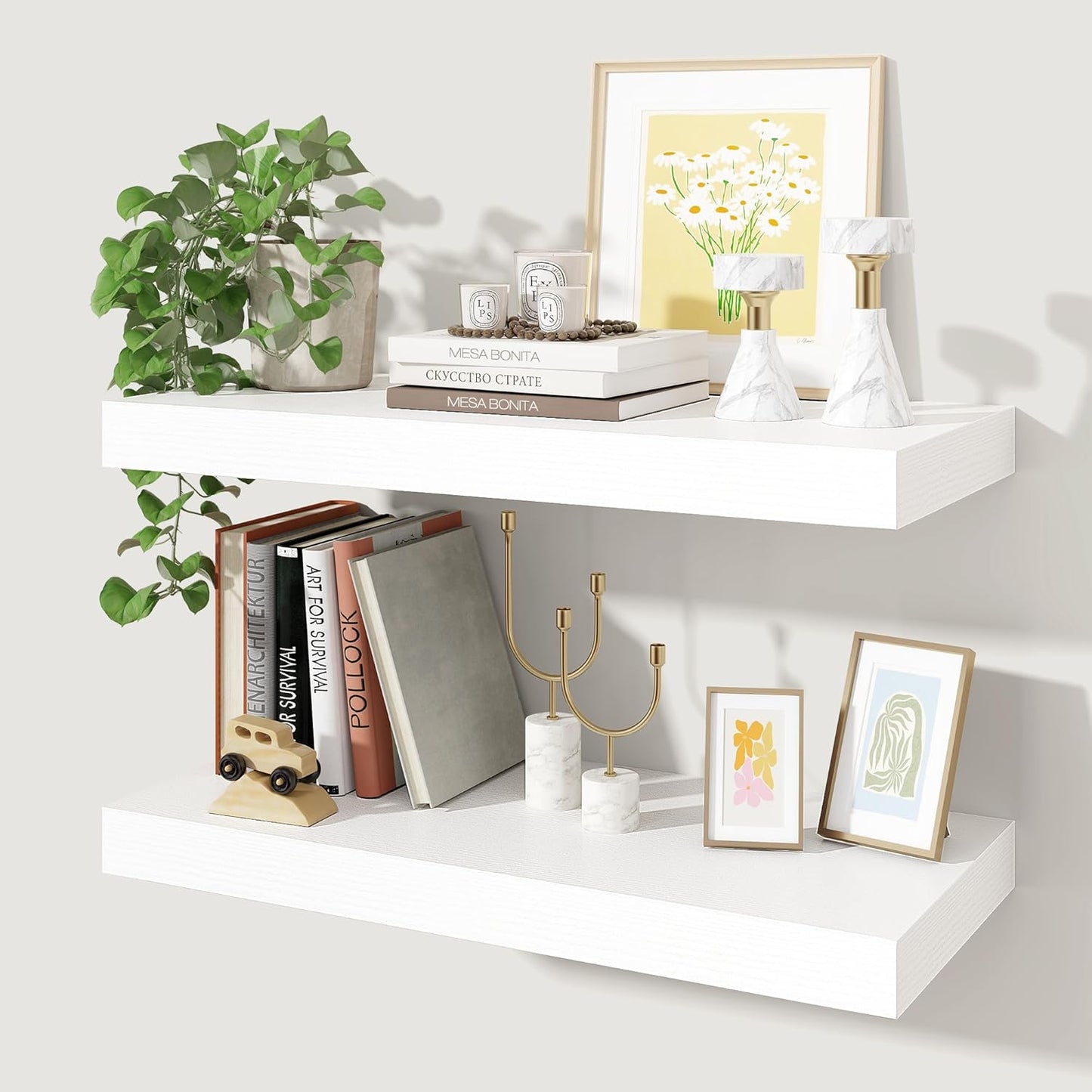 Axeman 24Inch Floating Shelves for Wall - Rustic Wood Design