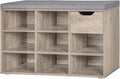 DINZI LVJ Shoe Bench Entryway Storage Bench with Drawer and 8 Cubbies