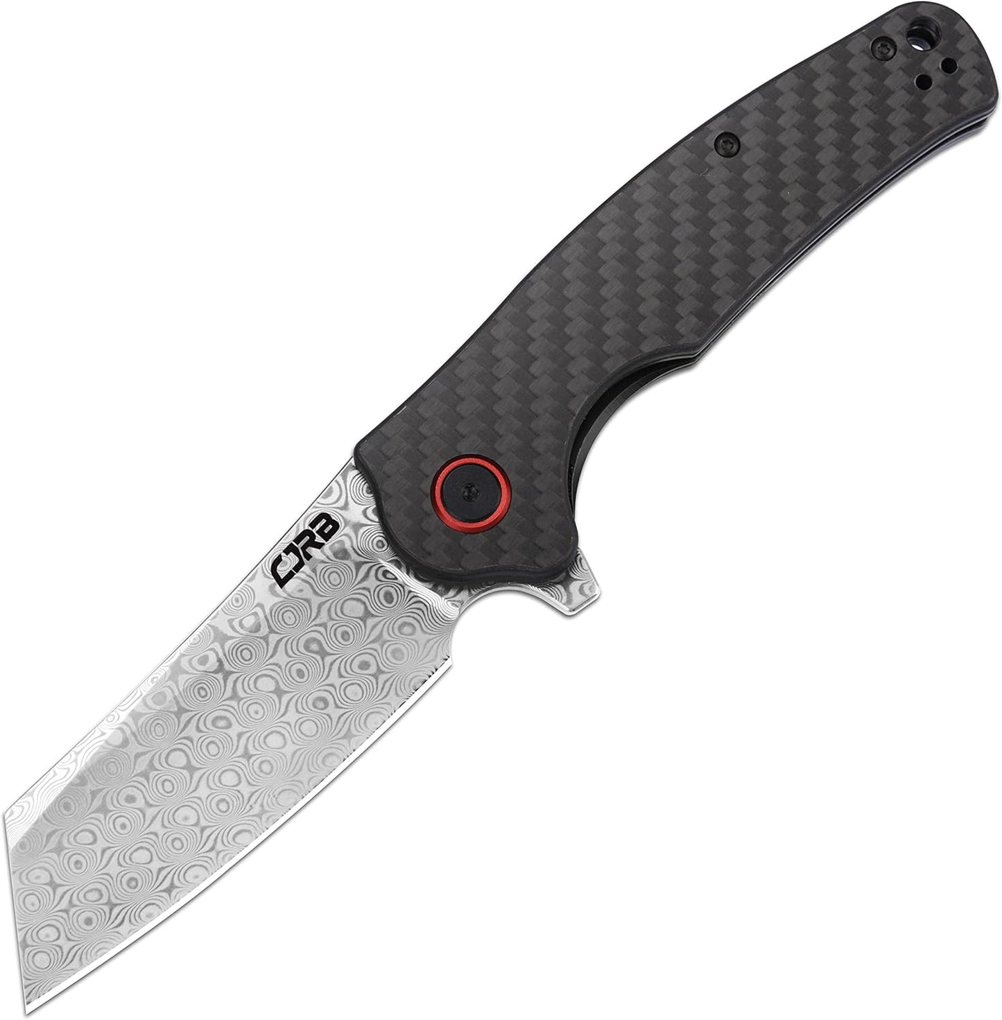 CJRB Crag Folding Pocket Knife with Rose Damascus Steel Blade