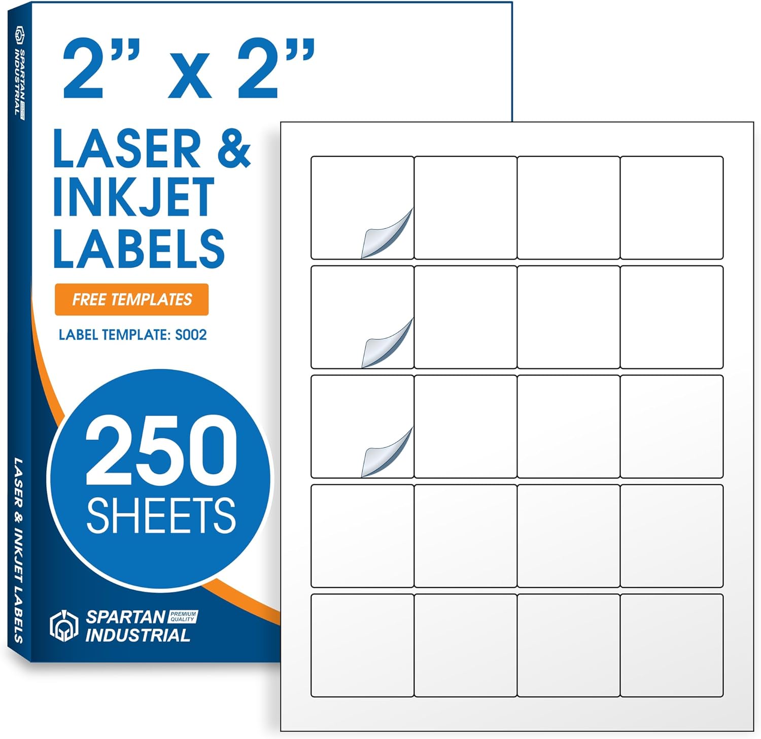 2 X 2 Square Printable Labels for Inkjet and Laser Printers