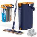 Mop and Bucket Set with Wringer - 3-Tank Flat Mop System