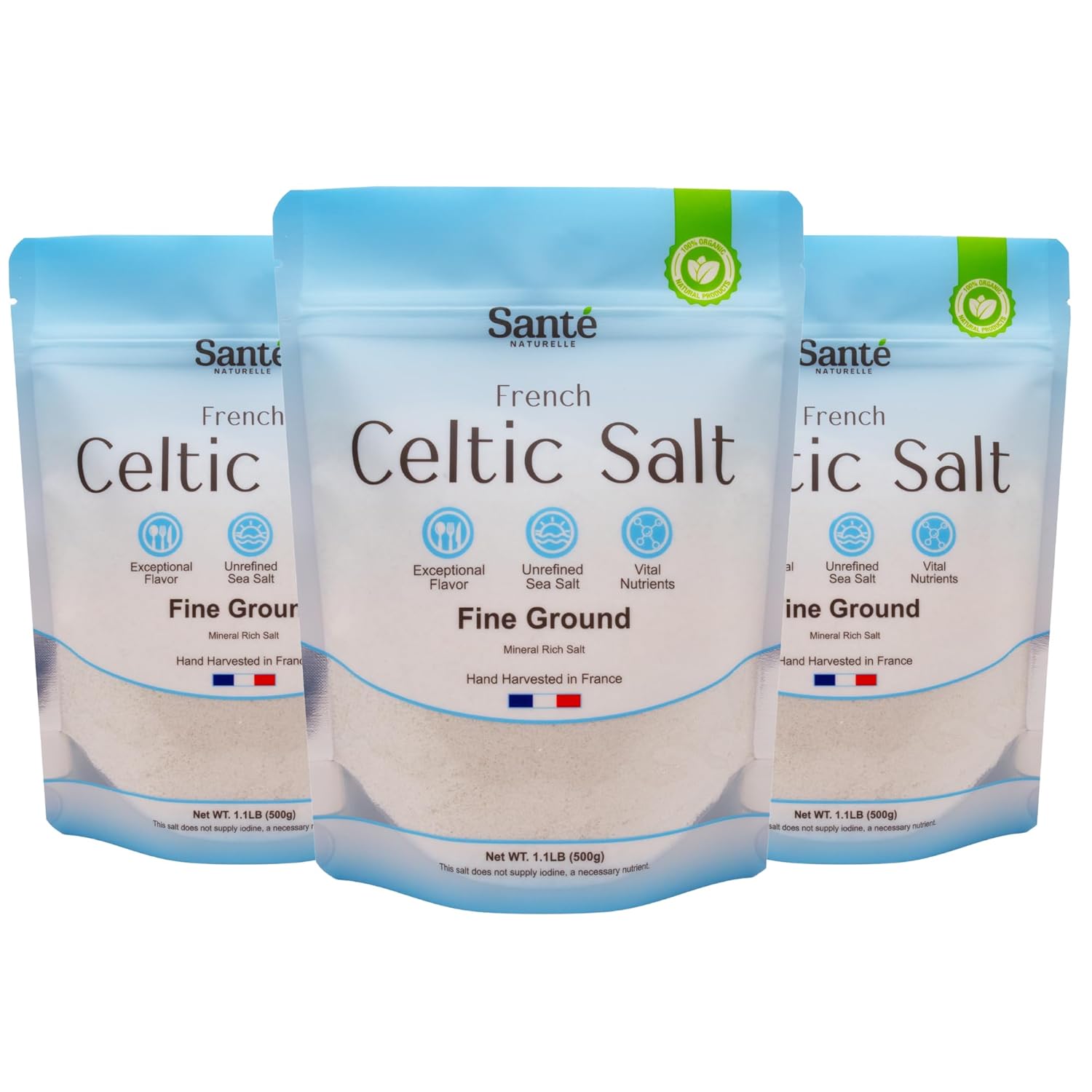 Sante Naturelle Celtic Salt Fine Ground Sea Salt - 1.1lb Pack