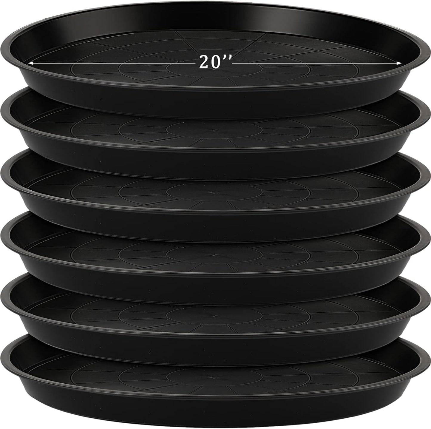 Eccliy 6 Pack Plastic Plant Saucer for Indoor and Outdoor Use