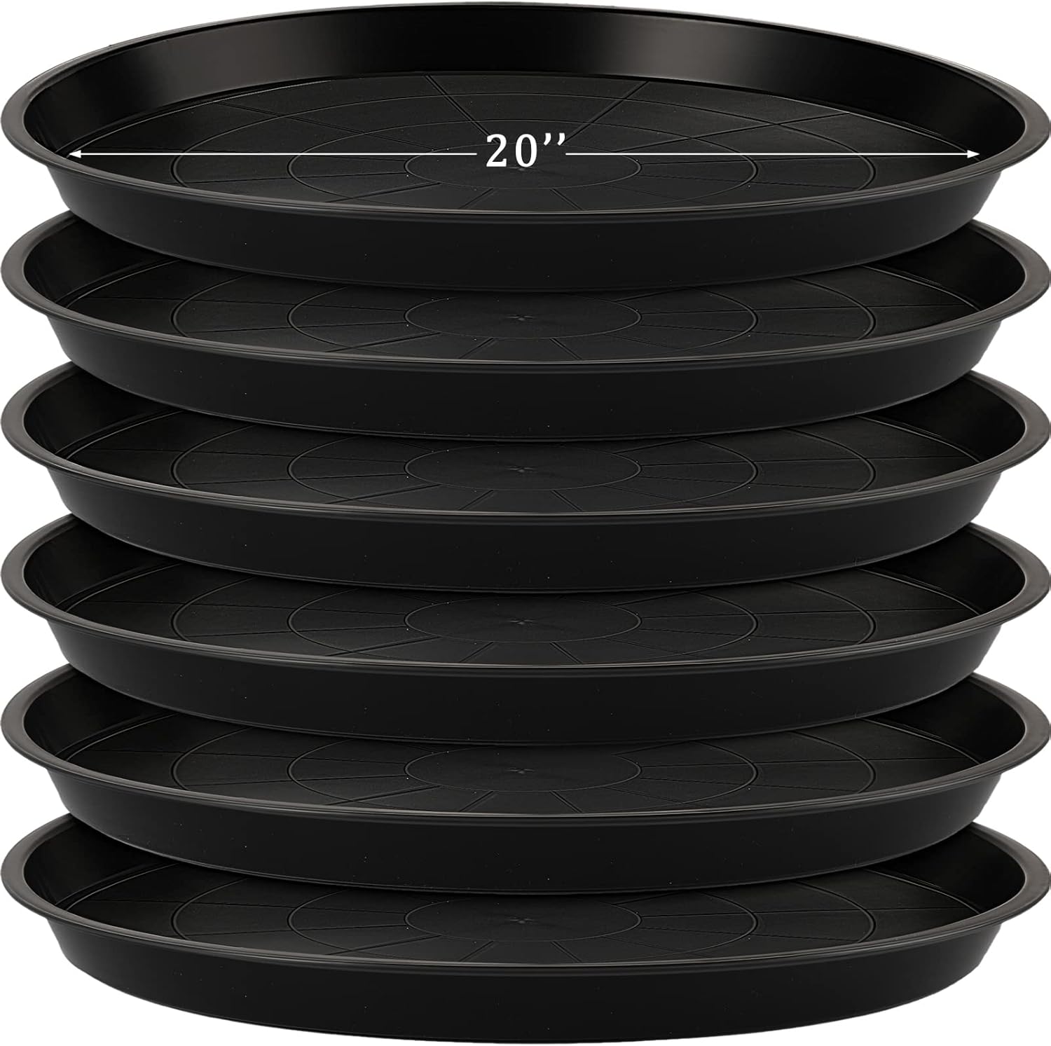 Eccliy 6 Pack Plastic Plant Saucer for Indoor and Outdoor Use