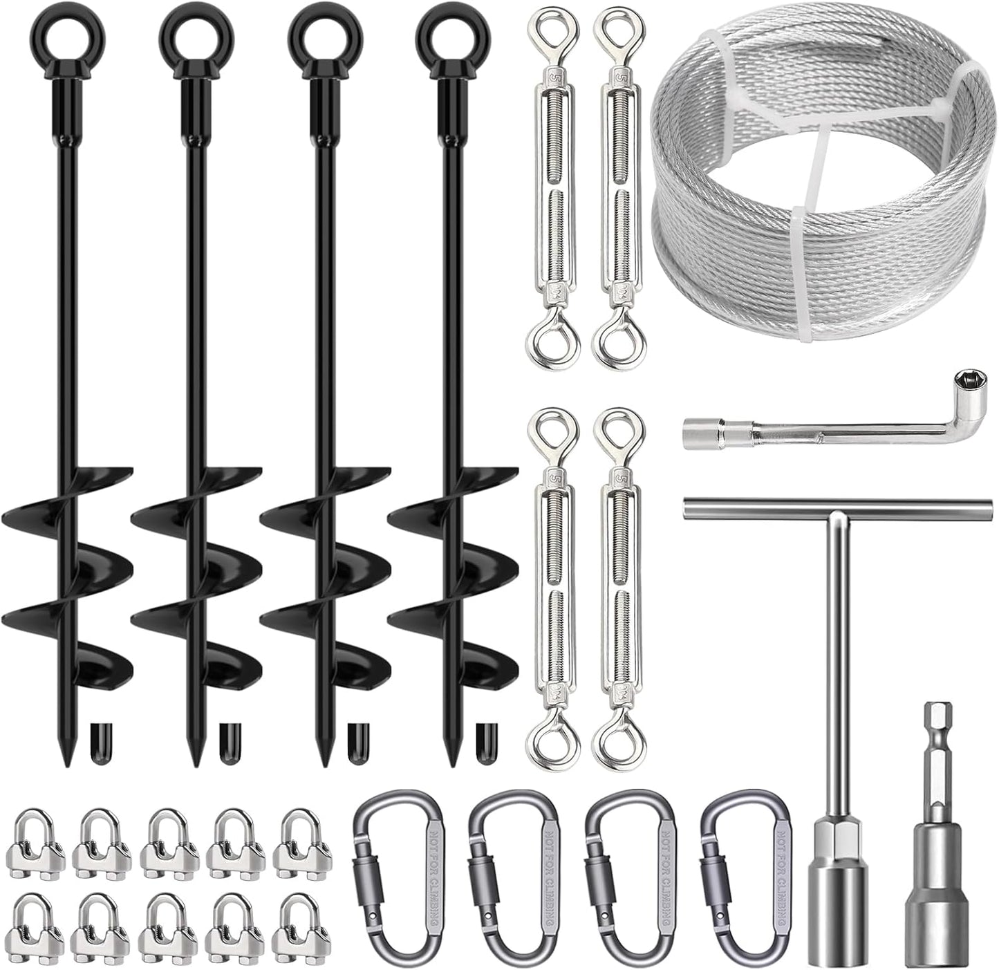 4 Pcs 18in Fully Welded Ground Anchors Kit for Sheds & More
