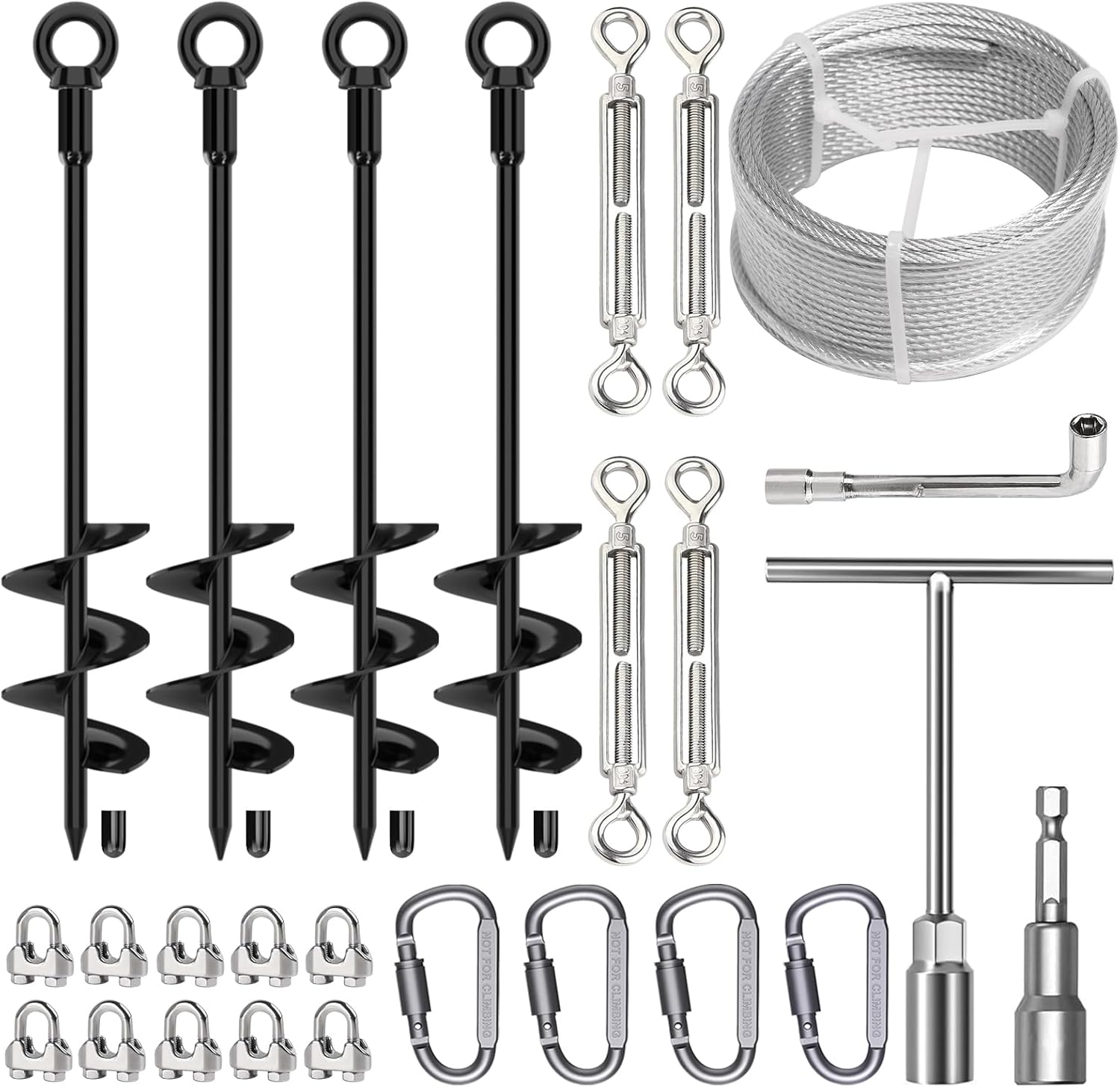 4 Pcs 18in Fully Welded Ground Anchors Kit for Sheds & More