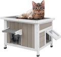 Outdoor Cat House for Feral Cats - Weatherproof Solid Wood Shelter