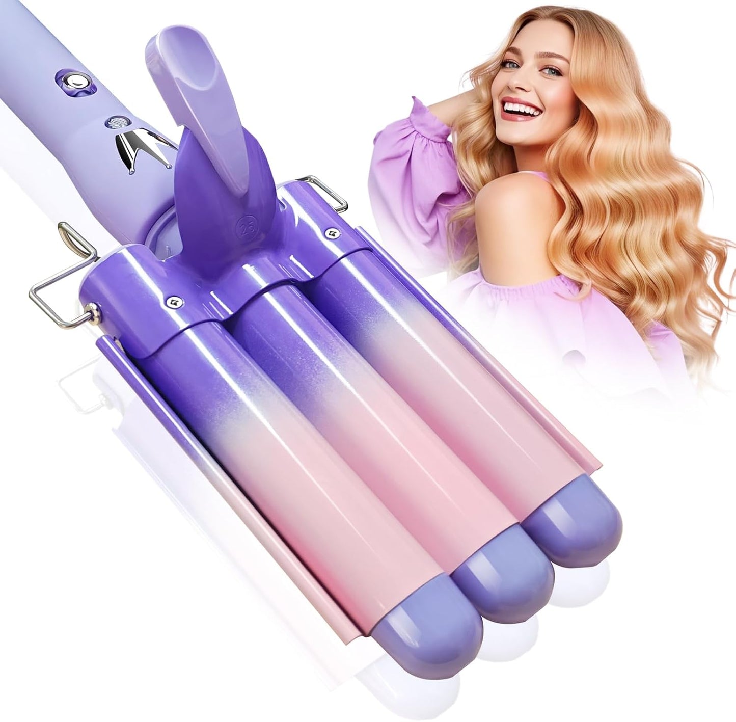 3 Barrel Curling Iron Hair Crimper for Natural-Looking Curls