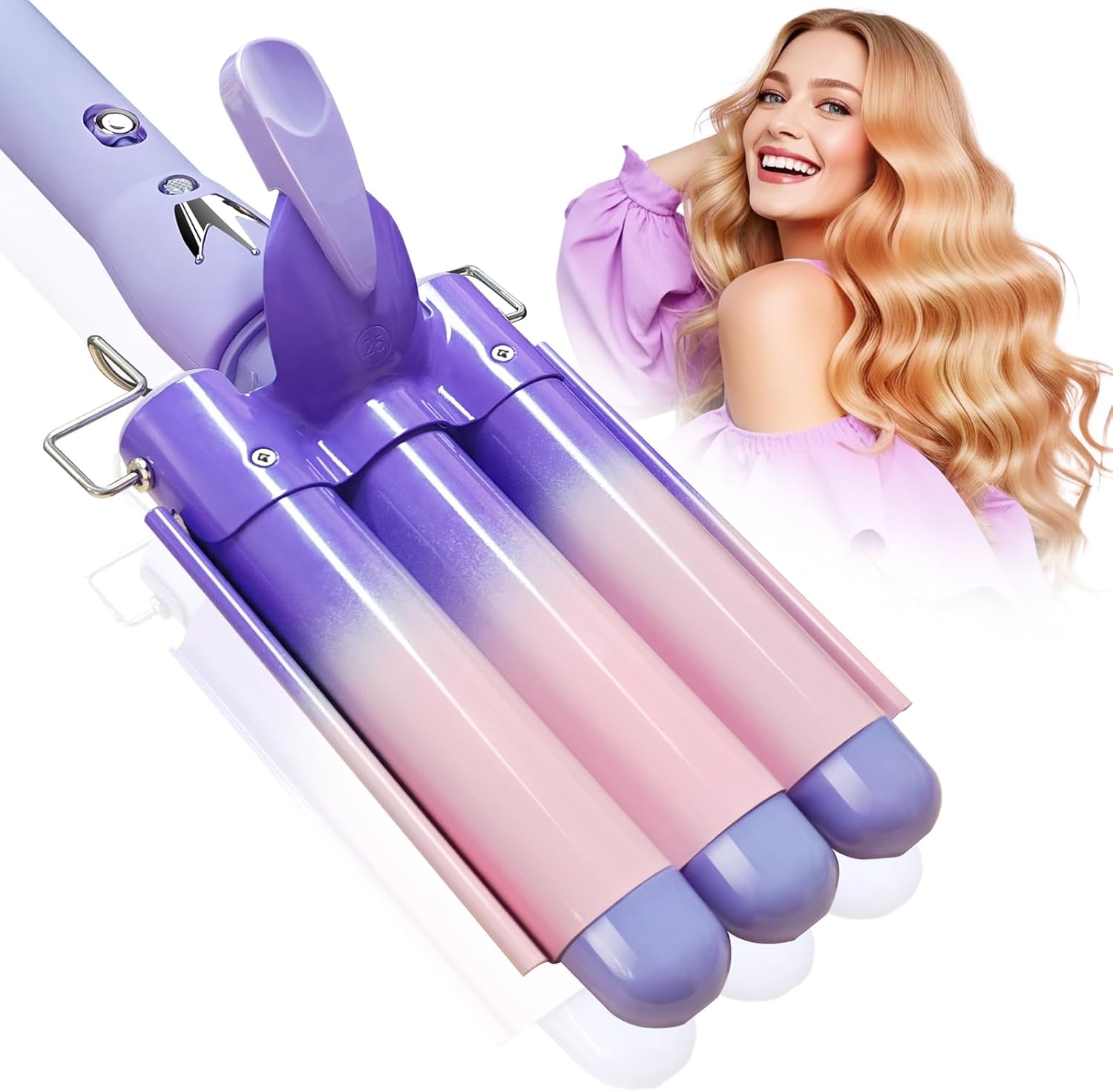 3 Barrel Curling Iron Hair Crimper for Natural-Looking Curls