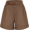Belle Poque Women Bermuda Shorts Elastic Waist Wide Leg - Polished