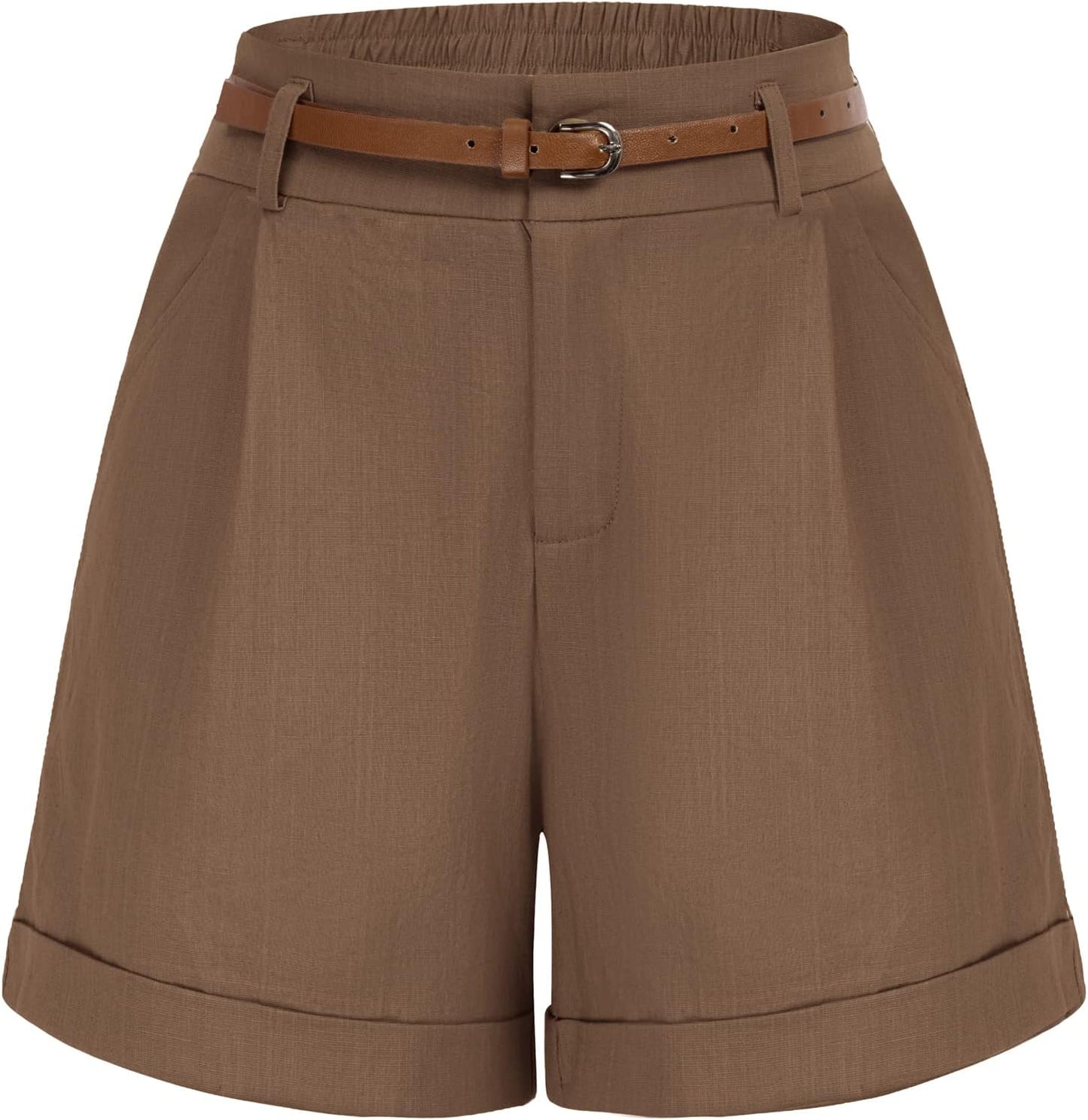 Belle Poque Women Bermuda Shorts with Elastic Waist & Pockets