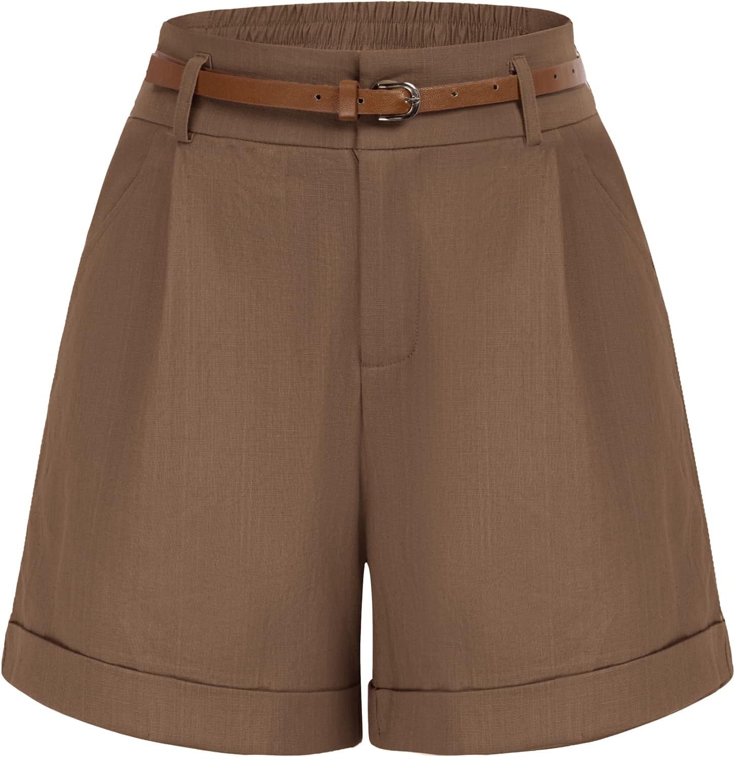 Belle Poque Women Bermuda Shorts with Elastic Waist & Pockets