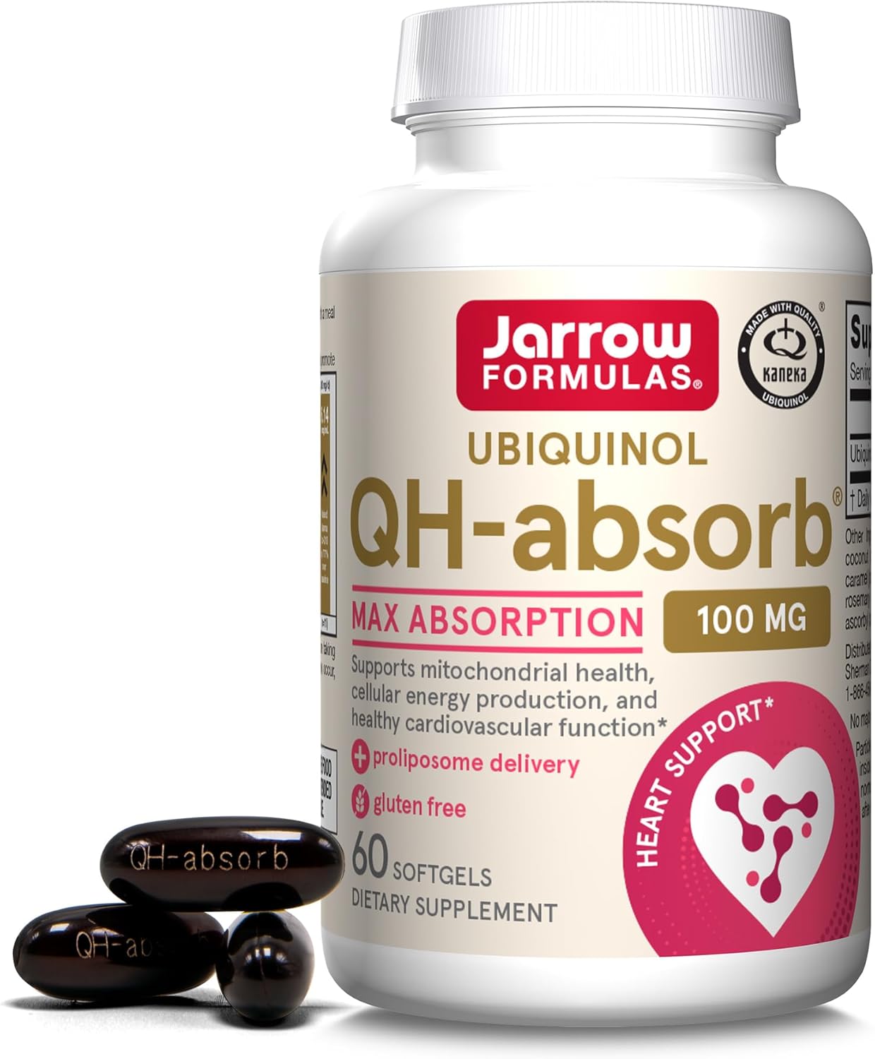 Jarrow Formulas QH-Absorb Ubiquinol 100mg Softgels for Heart Health