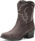 IXU Cowboy Boots for Women Ankle Cowgirl Booties - Comfortable Wide at