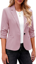 LookbookStore Blazers for Women 3/4 Sleeve Business Casual Blazer Soft