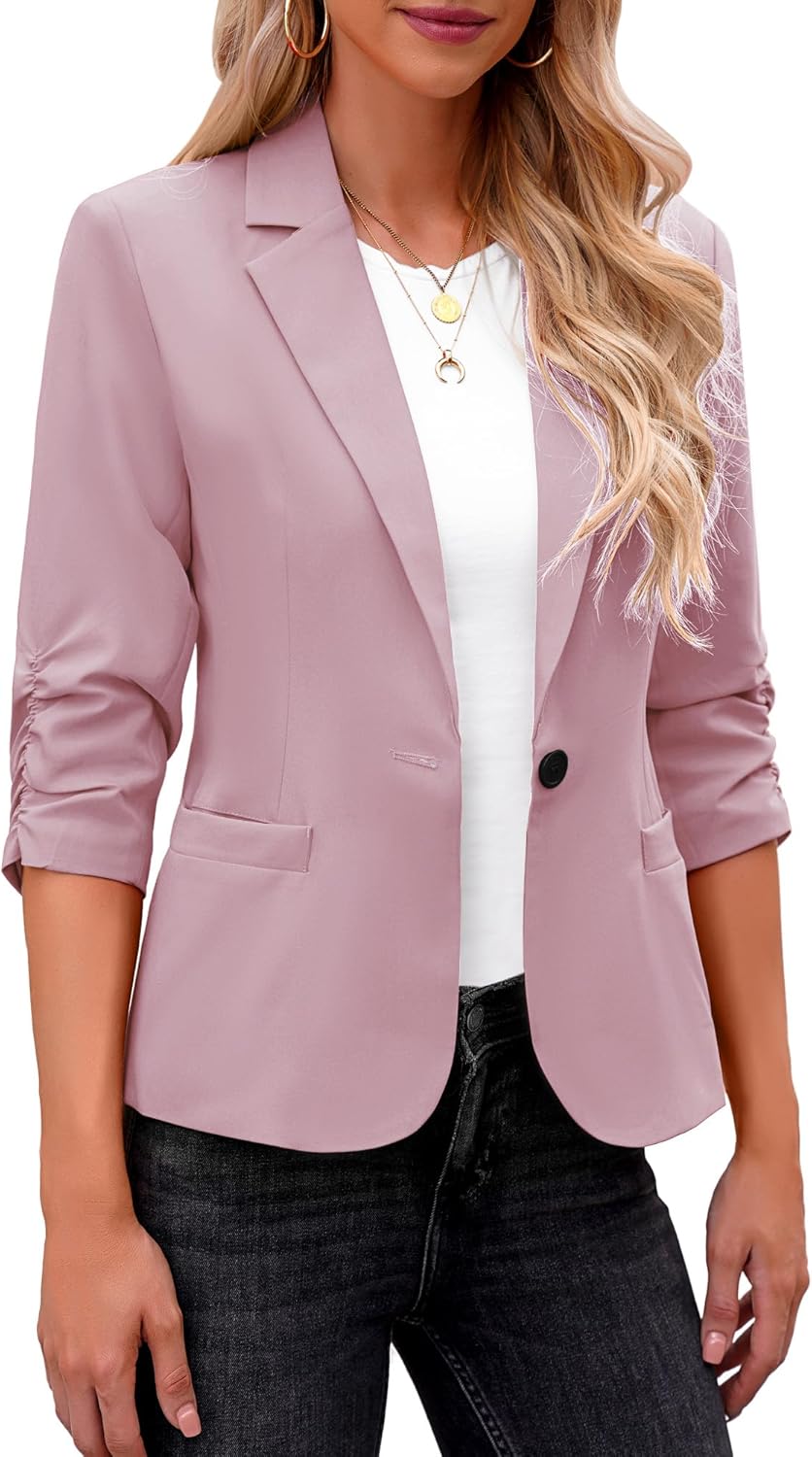 Stylish 3/4 Sleeve Blazers for Women - Perfect for Work & Casual
