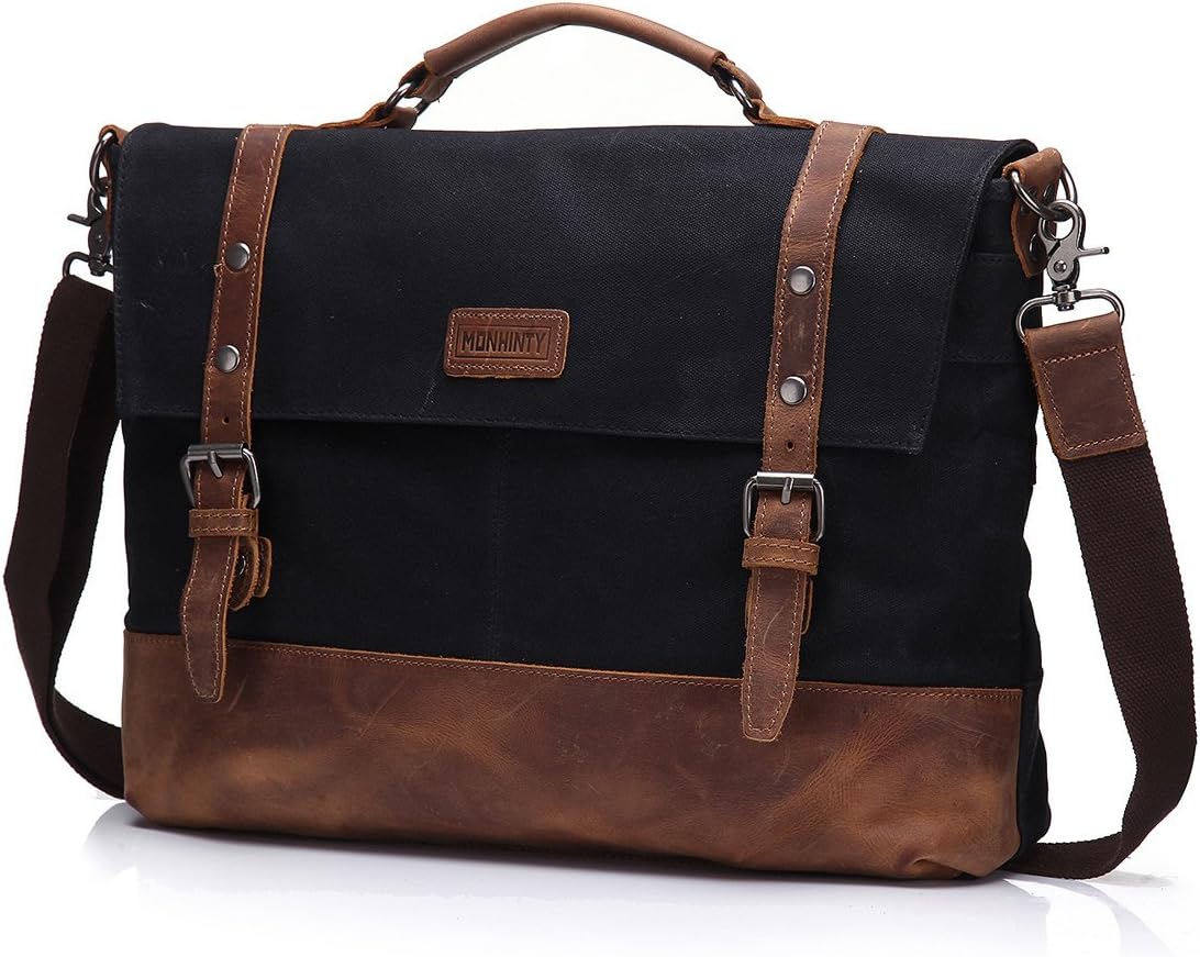 Durable Laptop Messenger Bag 15.6in for Men - Vintage Style