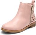 DREAM PAIRS Girls Ankle Boots with Side Zipper Low Heels - Stylish put