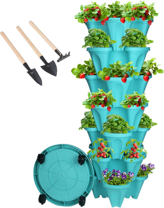 Vertical Planter 7 Tier Stackable Planters for Indoor Outdoor Use