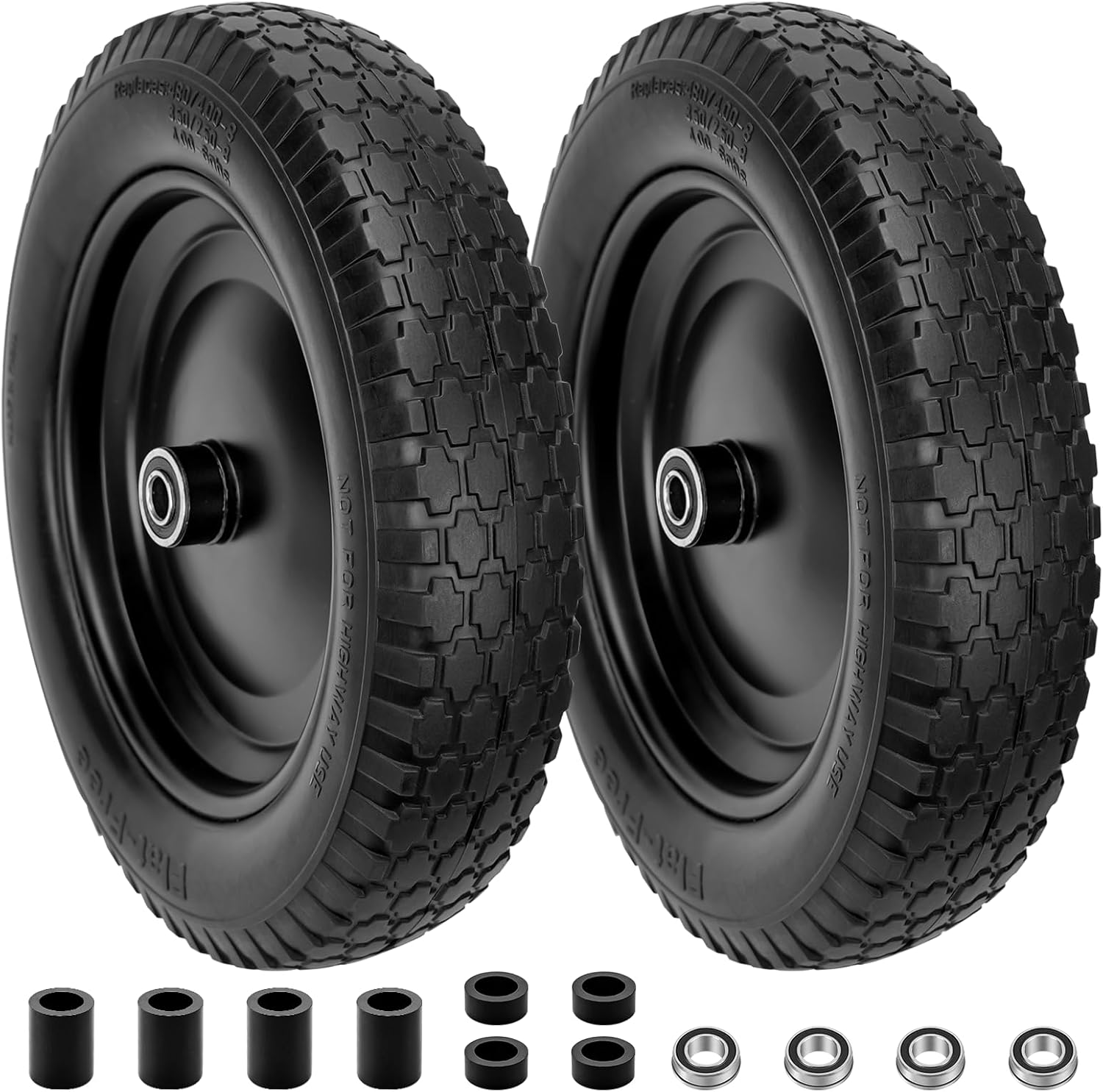 4.80/4.00-8 Flat Free Tire and Wheel for Garden Trailers